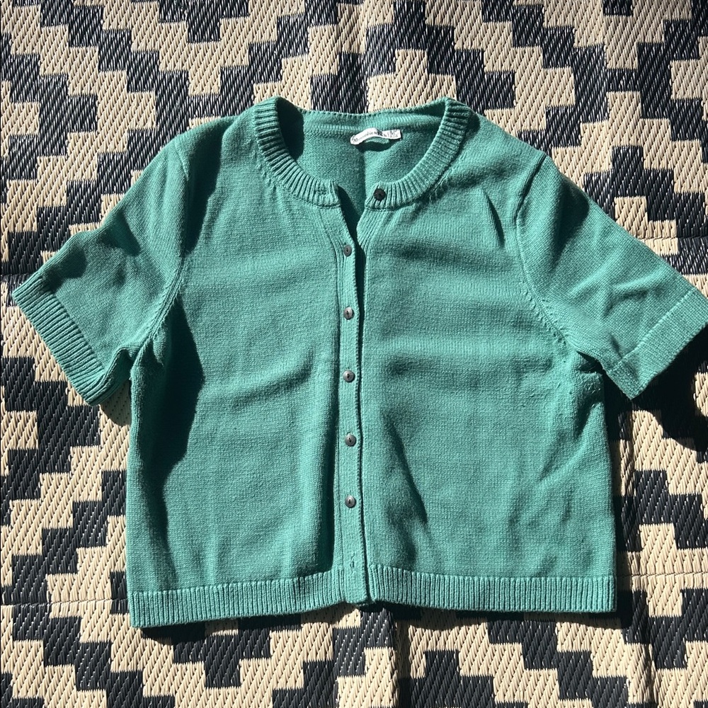 GUC Abercrombie & Fitch Sea Foam Green Button Down Knot Cardigan